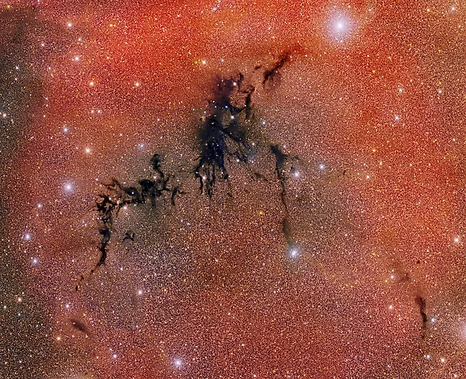 The Dark Energy Survey's camera imaged the Circinus West Molecular Cloud with its super-powerful lens. CTIO/NOIRLab/DOE/NSF/AURA Image Processing: T.A. Rector (University of Alaska Anchorage/NSF NOIRLab), D. de Martin & M. Kosari (NSF NOIRLab), CC BY 4.0 