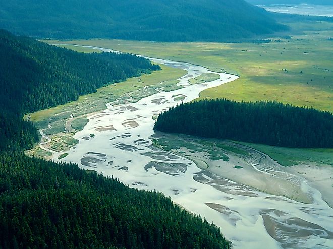 Stikine River delta in Alaska
