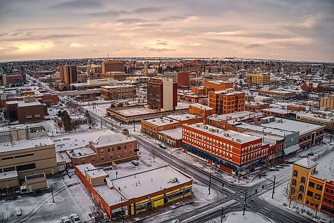 Aerial view of Cheyenne in Wyoming.