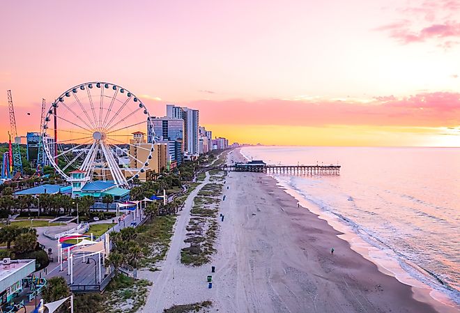 Shoreline at Myrtle Beach, South Carolina.