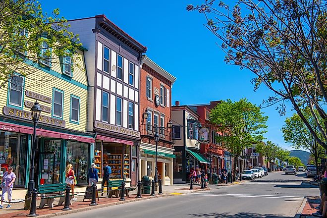 Main Street in Mystic, Connecticut.