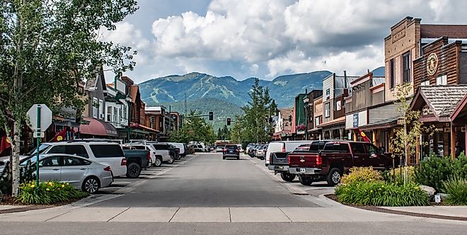 Whitefish, MT, USA - Main street in Whitefish. Editorial credit: Beeldtype / Shutterstock.com