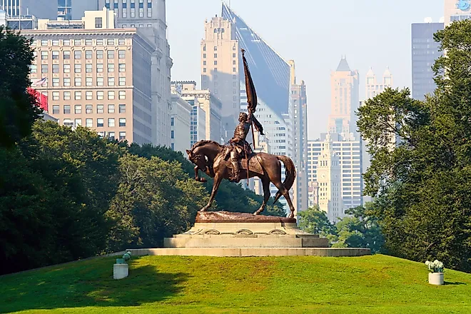 General Logan Monument in Grant Park, Chicago, Illinois.