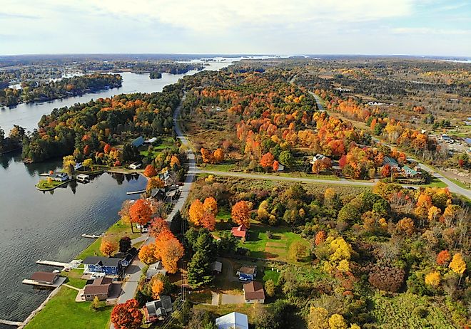An aerial view of Wellesley Island, New York, a stop along the Great Lakes Seaway Trail. Editorial credit: Khairil Azhar Junos / Shutterstock.com