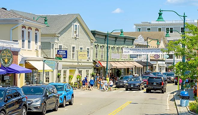 Main Street in Mystic, Connecticut. Image credit Actium via Shutterstock