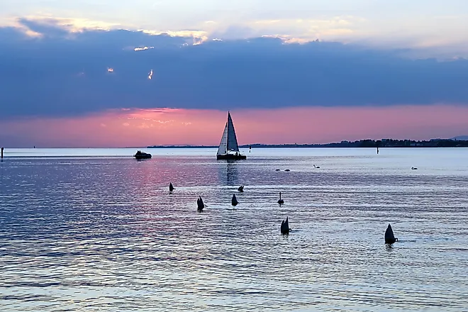Lake Constance, also known as Bodensee in German, is a large body of water that is shared by the three European nations.