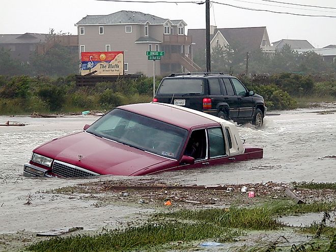 The flooding of Highway 12 in Nags Head, North Carolina, Public Domain