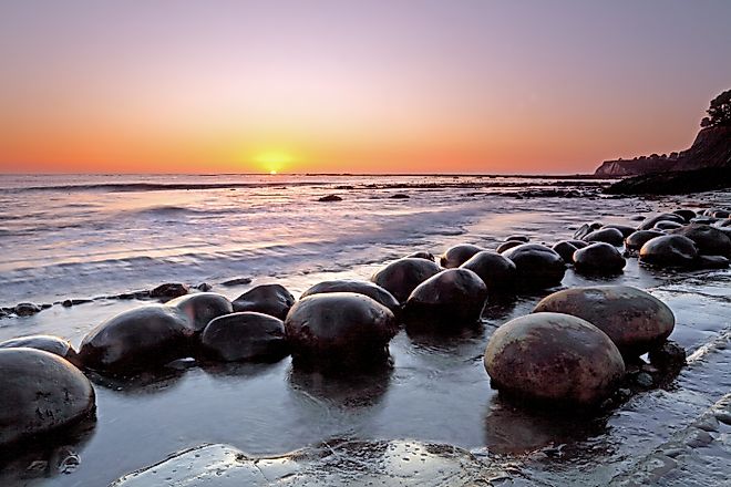 Sunset at Bowling Ball Beach, Schooner Gulch, Point Arena, California. 
