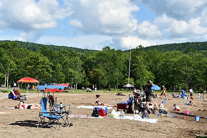 Glimmerglass State Park on Lake Otsego in Cooperstown, New York
