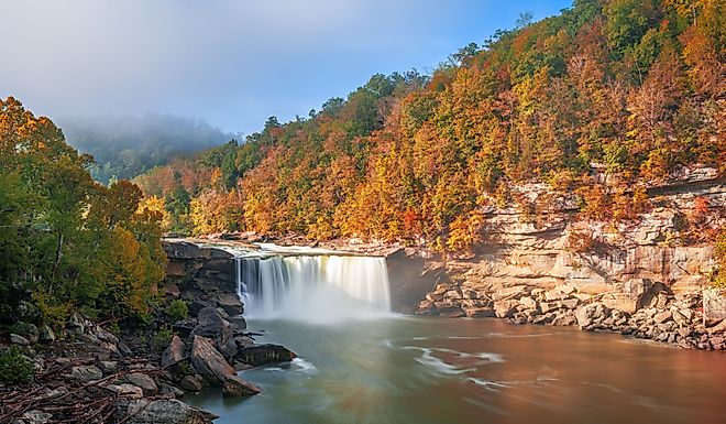 Cumberland Falls in Cumberland Falls State Resort Park, Kentucky.