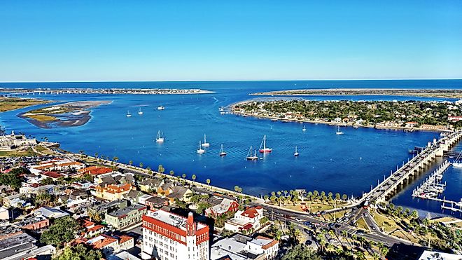 Aerial view of St. Augustine, Florida