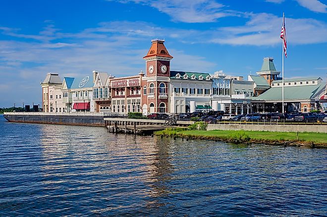Waterfront buildings along the coast of Biloxi in Mississippi. Editorial credit: Carmen K. Sisson / Shutterstock.com