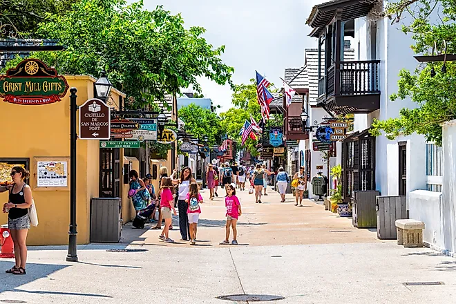 St George Street in St. Augustine, Florida. Editorial credit: Andriy Blokhin / Shutterstock.com.