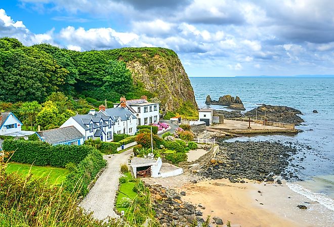 Overlooking Portbradden, a small village near Ballintoy, County Antrim, Northern Ireland.