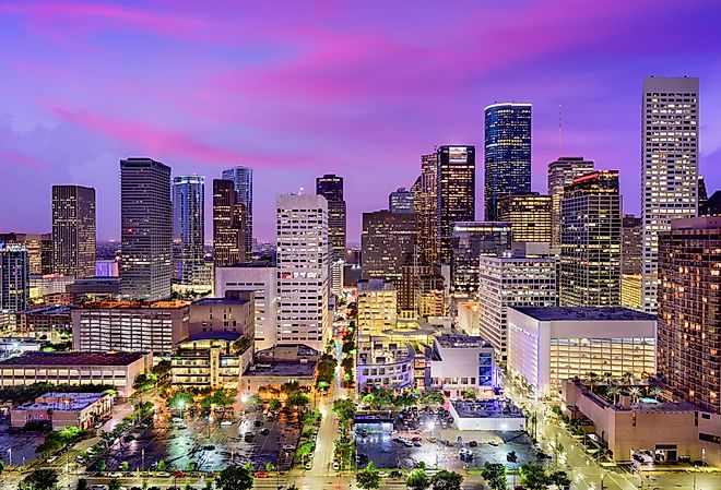 Houston, Texas city skyline. Image credit Sean Pavone via Shutterstock