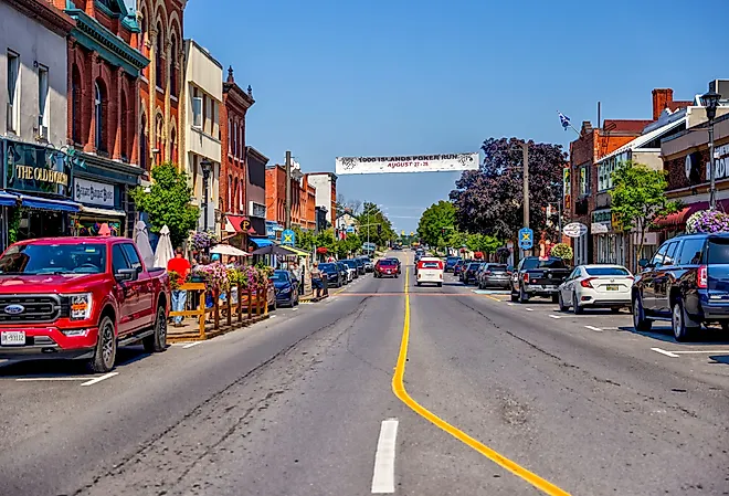 Main street in Gananoque, Ontario. Image credit Todamo via Shutterstock