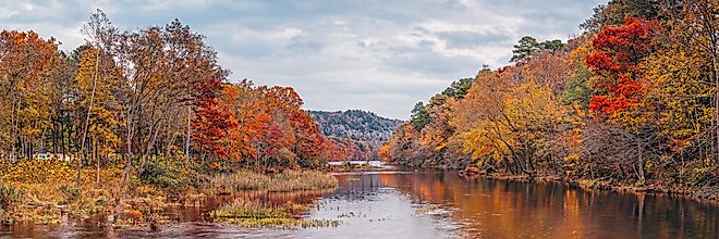 The Mountain Fork River in Beaver's Bend State Park in Broken Bow, Oklahoma.