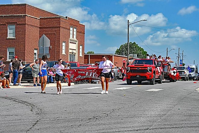 The Fourth of July Parade in Lebo, Kansas. Editorial credit: mark reinstein / Shutterstock.com