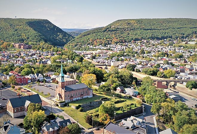 Overlooking downtown Cumberland, Maryland.