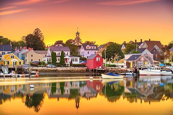 Portsmouth, New Hampshire, at dusk.