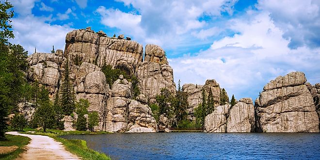 Beautiful Rock Peak Formation at Custer State Park in the Sylvan Lake Hiking Trails in Custer, South Dakota. 