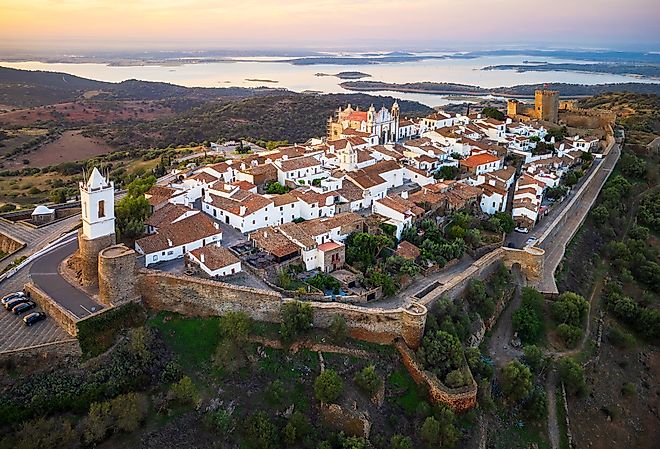 Aerial view of Monsaraz, Portugal.