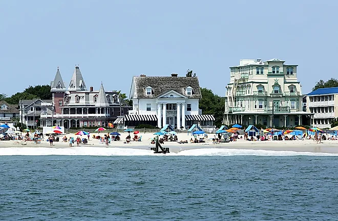 Beachgoers enjoy a day in Cape May, New Jersey. Image credit Racheal Grazias via Shutterstock.com