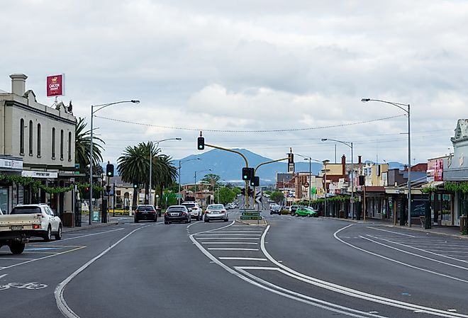 Downtown street in Ararat, Australia. Image credit Nils Versemann via Shutterstock