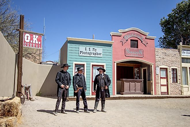 An reenactment of the gunfight at the O.K. Corral in Tombstone, Arizona. ehrlif / Shutterstock.com