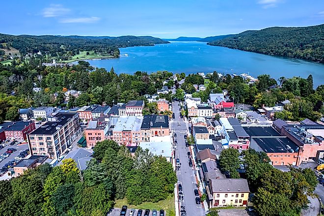 Aerial view of Cooperstown, New York