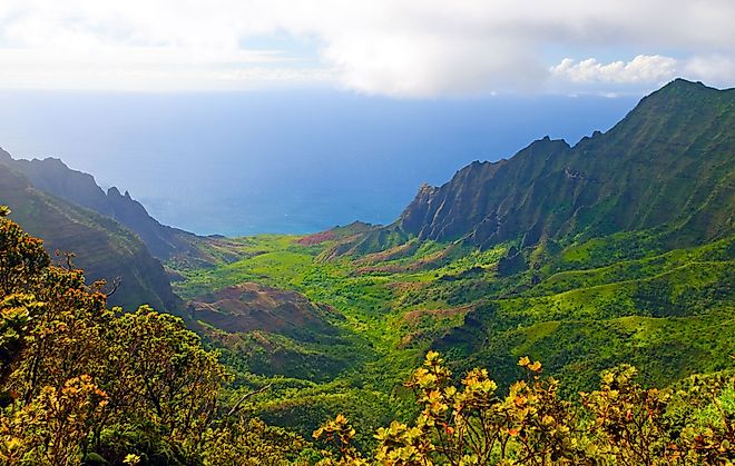 The Kalalau Valley on the Na Pali Coast of Kauai.