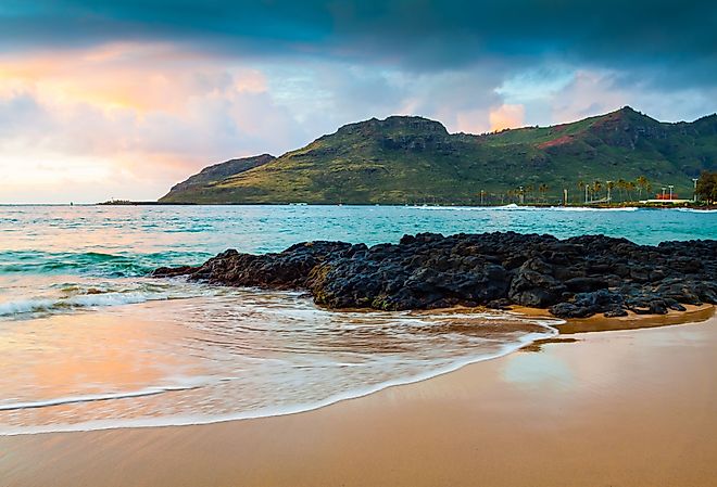 Sunrise on Kalapaki Beach and Nawiliwilii Bay, Lihue, Kauai, Hawaii, USA
