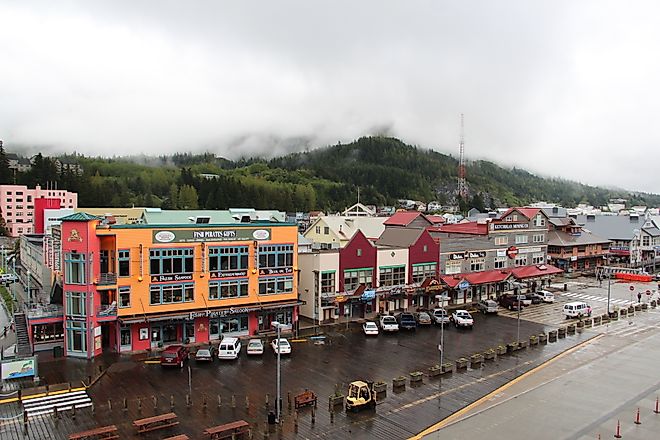 Downtown Ketchikan, borough seat of Ketchikan Gateway Borough, Alaska. Image by Thomson M, CC BY 3.0, via Wikimedia Commons. 