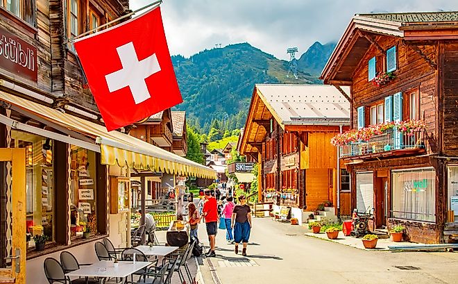Scenic view of Mürren village in Swiss Alps (Editorial credit: Arcady / Shutterstock.com)