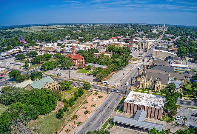 Aerial view of Gonzales, Texas.