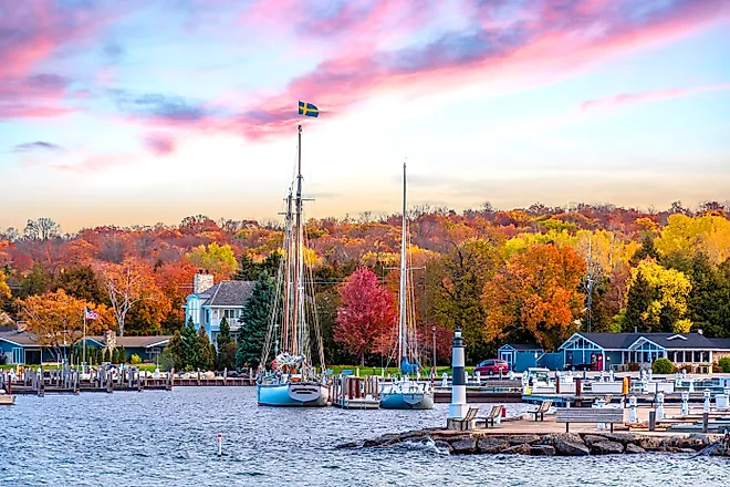 Sister Bay, Wisconsin, in fall.