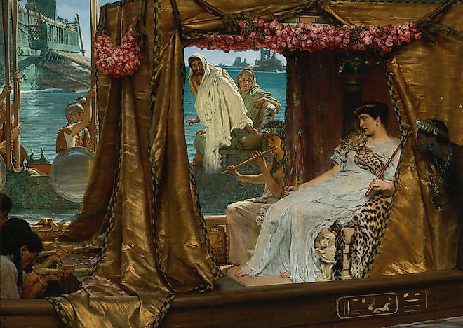 The Meeting of Antony and Cleopatra. Illustration by: Lawrence Alma-Tadema.