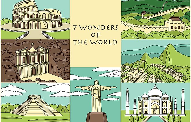 Collage of the 7 Wonders of the World