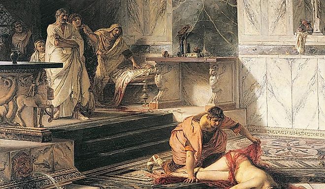 Nero and Agrippina, painting by Antonio Rizzi. By Antonio Rizzi (1869-1940) - Cremona, Museo Civico Ala Ponzone, Public Domain, https://commons.wikimedia.org/w/index.php?curid=55321935