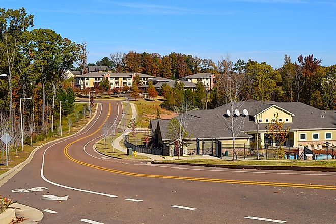 The road through Oxford, Mississippi.