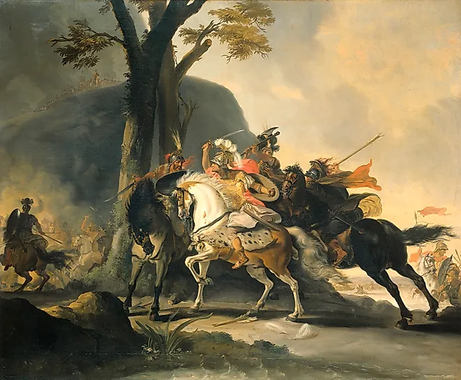 Alexander the Great in the battle against the Persians at the Granicus. Image credit: Cornelis Troost via Wikimedia Commons (Public Domain).