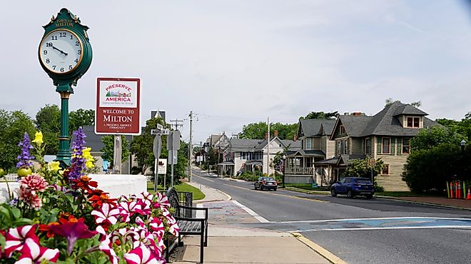 The beautiful town of Milton, Delaware. Editorial credit: Khairil Azhar Junos / Shutterstock.com.