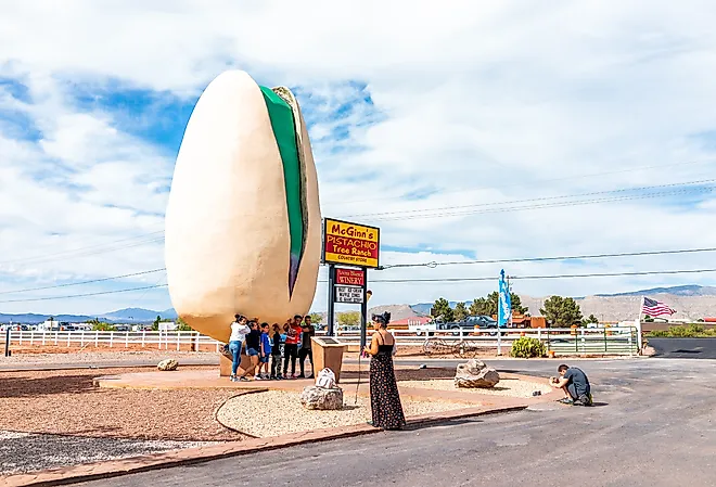 World's largest statue of a pistachio, New Mexico. Image credit Kristi Blokhin via Shutterstock