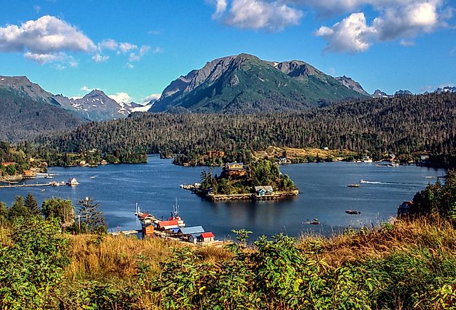 Halibut Cove across Katchemak Bay from Homer, Alaska.