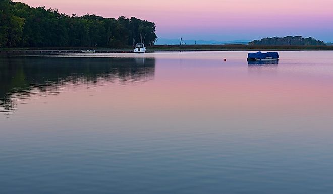 Early morning on Lake Champlain in Vermont.