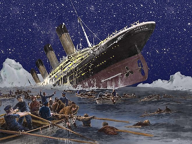 Sinking of the Titanic Illustration by German artist Willy Stower (1864-1931).