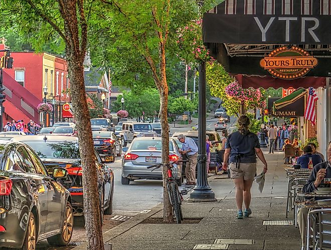 Main Street in the Upscale Historic Village of Chagrin Falls, Ohio. Image credit Lynne Neuman via Shutterstock