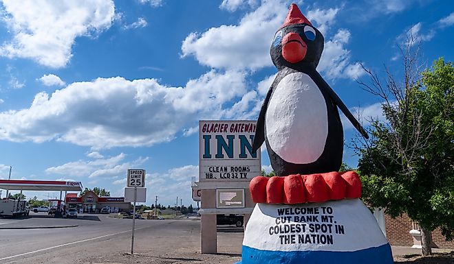 The Worlds Largest Penguin is in Cut Bank, Montana. Editorial credit: melissamn / Shutterstock.com