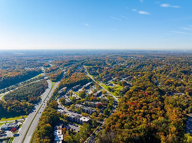 Fall foliage in Laurel, Maryland.