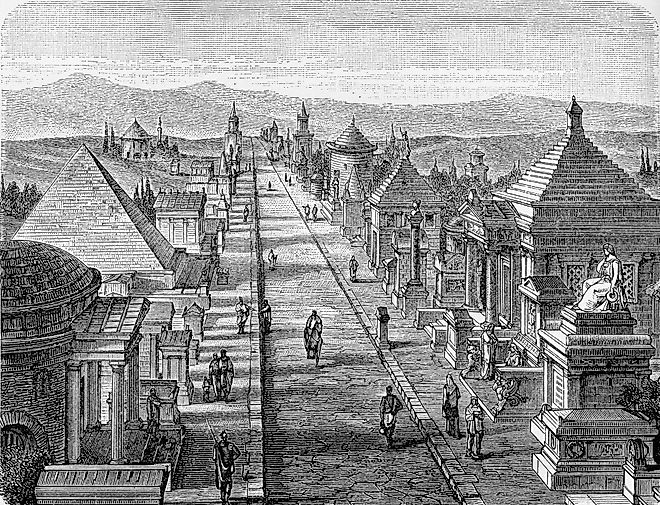 The via appia at roman time in the antiquity